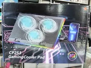 CP253 3-Fan Laptop Cooling Pad With RGB Lighting and Adjustable Height