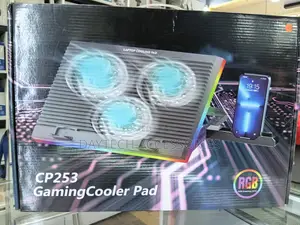 CP253 3-Fan Laptop Cooling Pad With RGB Lighting and Adjustable Height