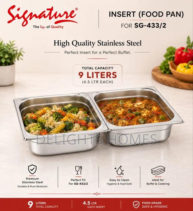 Signature Steel Chafing Dish Insert – Double_b - main view