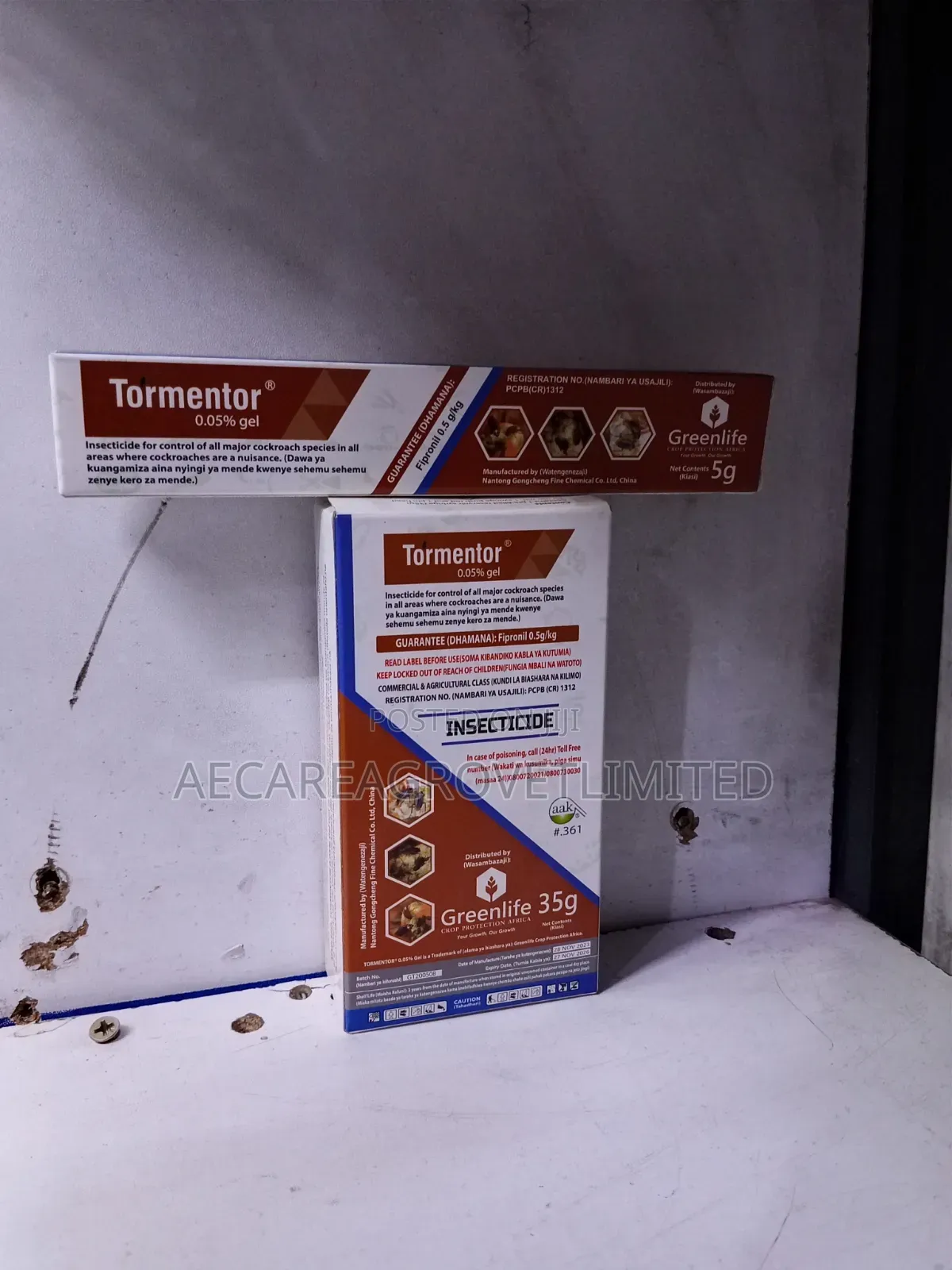 Tormentor 0.05% Gel Fipronil 5g , 35g Cockroach Bait Gel