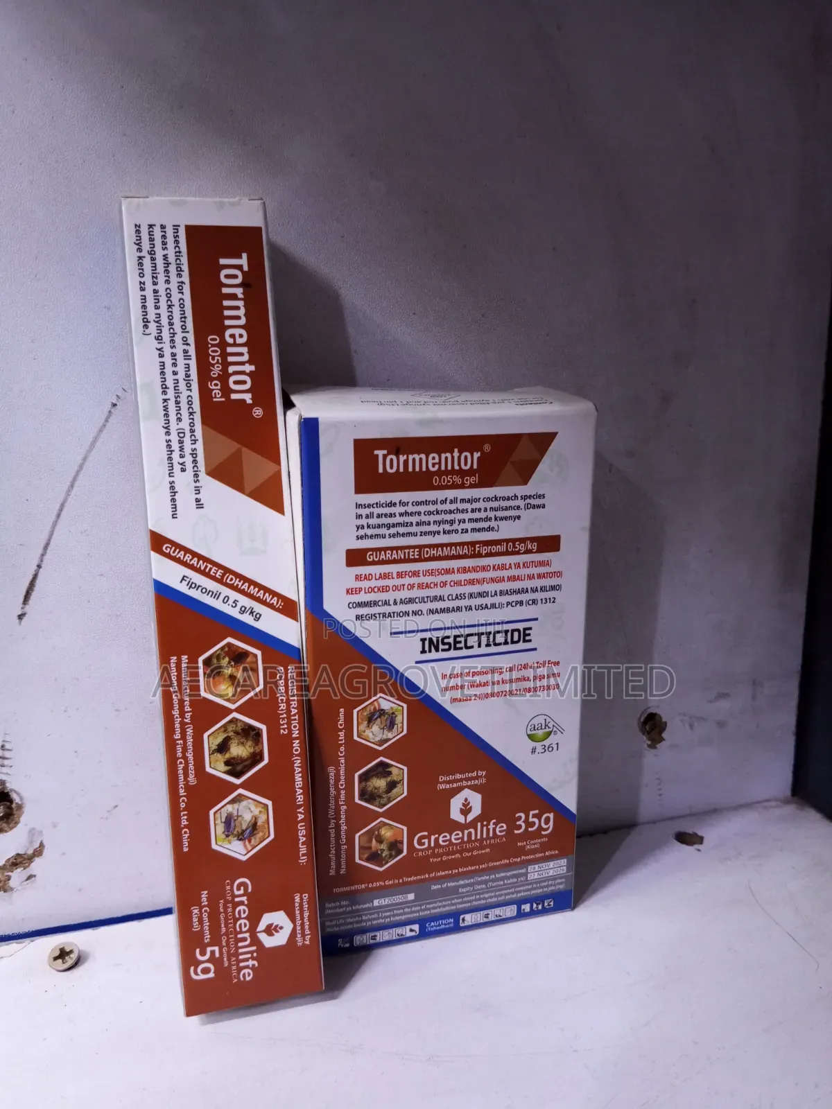 Tormentor 0.05% Gel Fipronil 5g , 35g Cockroach Bait Gel