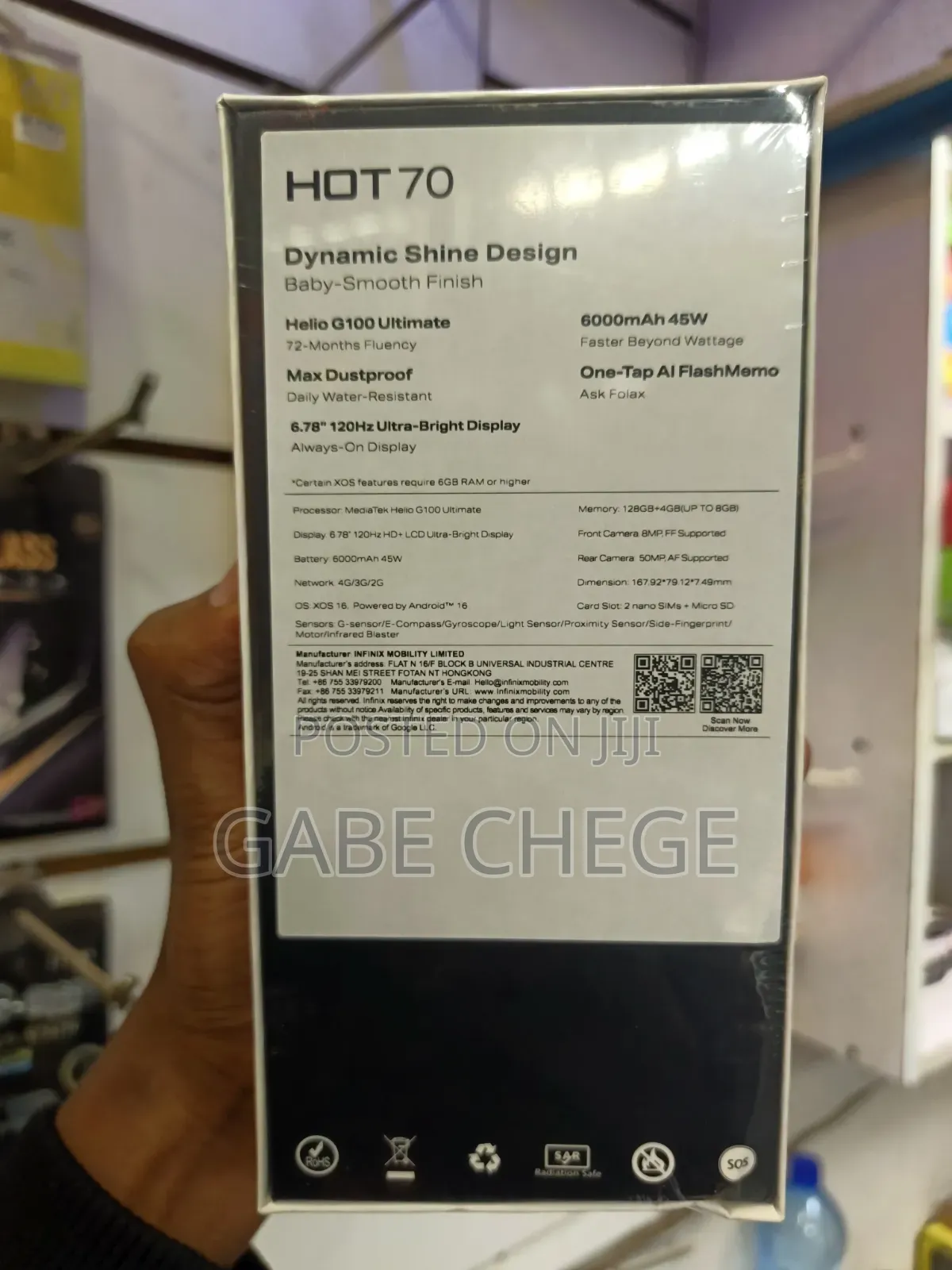New Infinix Hot 70 128 GB Gray