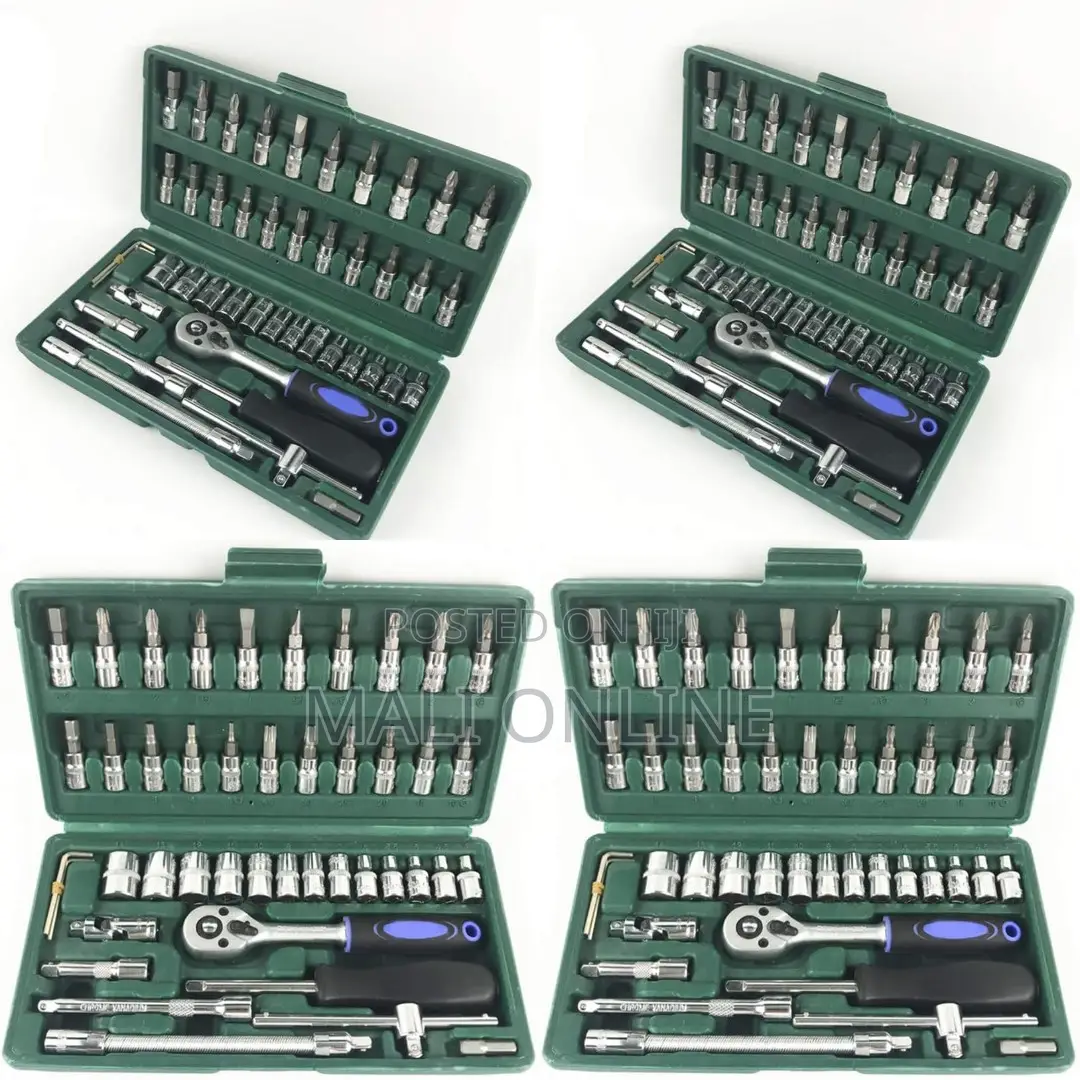 46PCS Socket Wrench Set 1/4 Inch Drive Ratchet Tool Kit Chrome