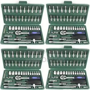 46PCS Socket Wrench Set 1/4 Inch Drive Ratchet Tool Kit Chrome