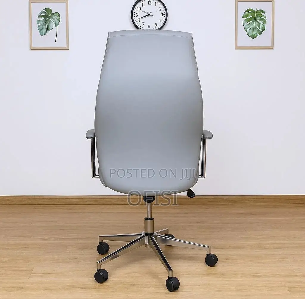Office Chair; CEO Grey Executive Leather Office Chair