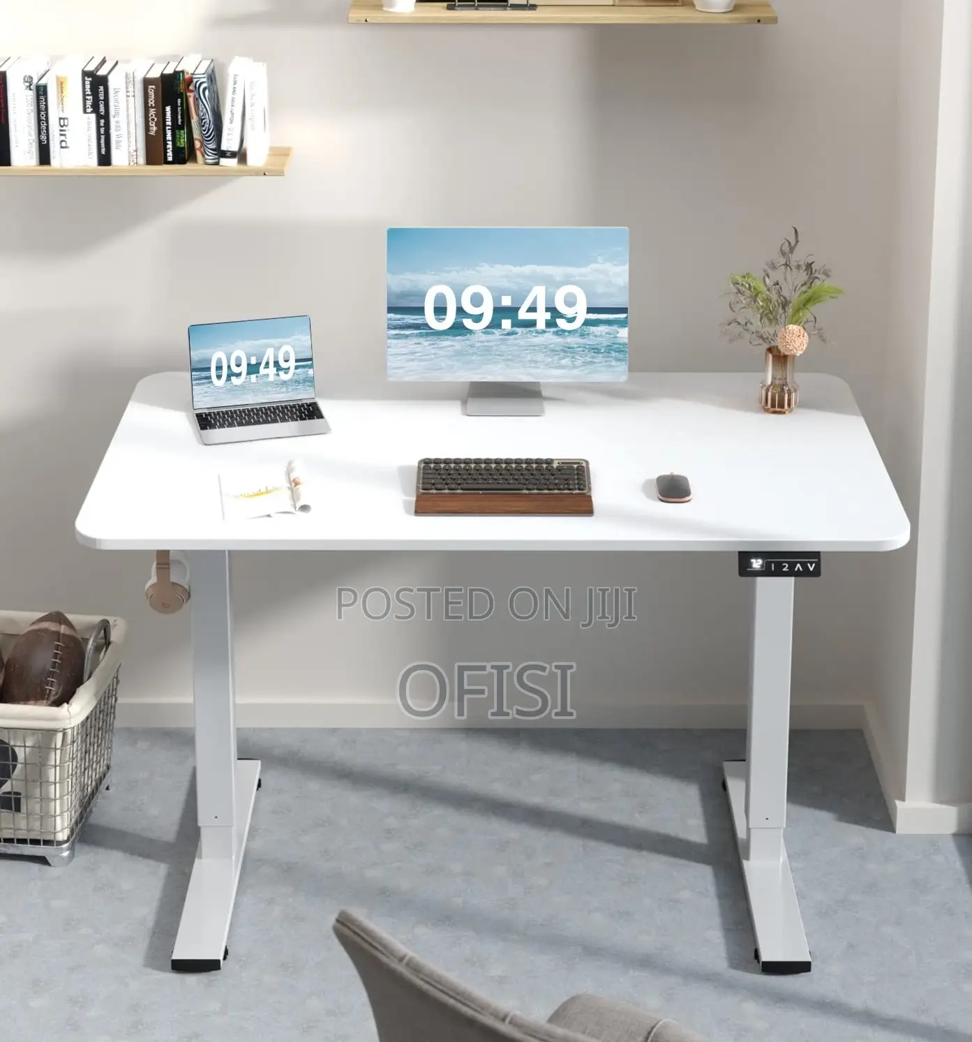 Office Desk; 140cm Electric Height Adjustable Standing Desk