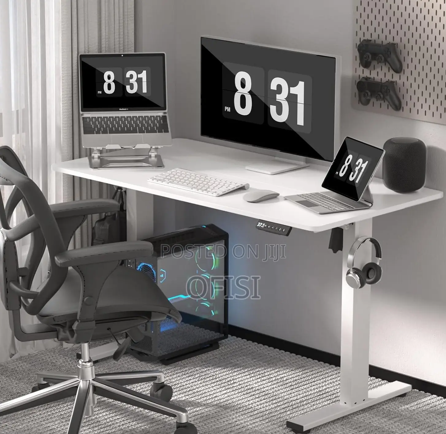 Office Desk; 140cm Electric Height Adjustable Standing Desk