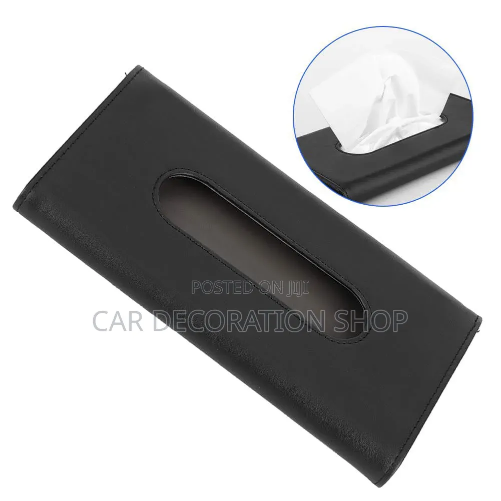 Artificial Leather Sun Visor Mount Tissue Holder