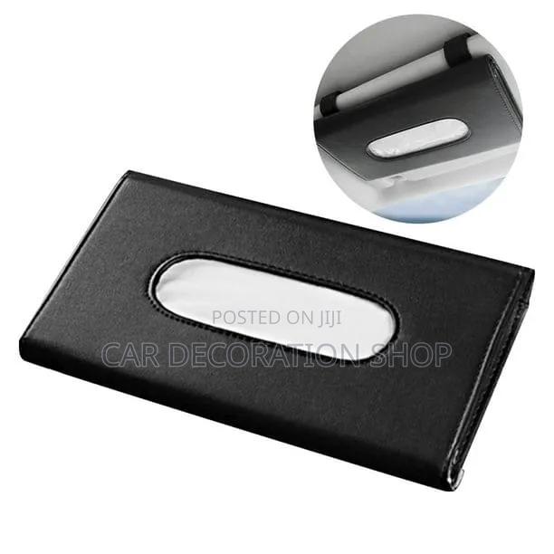 Artificial Leather Sun Visor Mount Tissue Holder