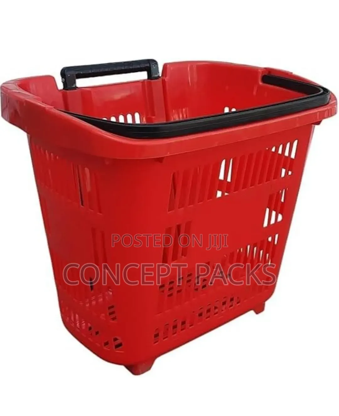 5Pcs Multipurpose SuperMarket Shopping Trolleys With Handle 34 LTR-Red