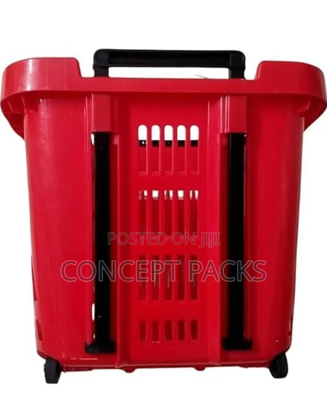 5Pcs Multipurpose SuperMarket Shopping Trolleys With Handle 34 LTR-Red
