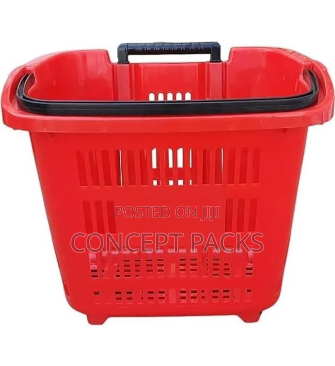 5Pcs Multipurpose SuperMarket Shopping Trolleys With Handle 34 LTR-Red