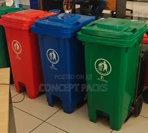 120-Liter Heavy-Duty Outdoor Pedal Waste Bin With Wheels