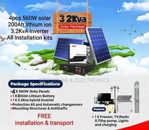MUST 3.2kva - 200Ah Lithium -(4)560w Solar Free Install Transport