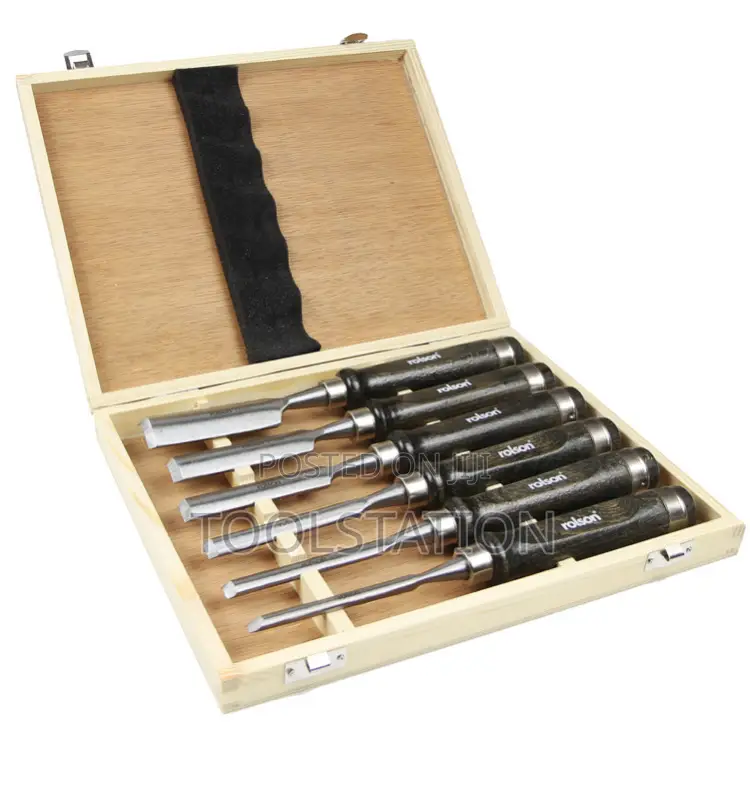 Chisel Carving 275mm 6pc Set Walnut Handle in Wooden Case (56120)