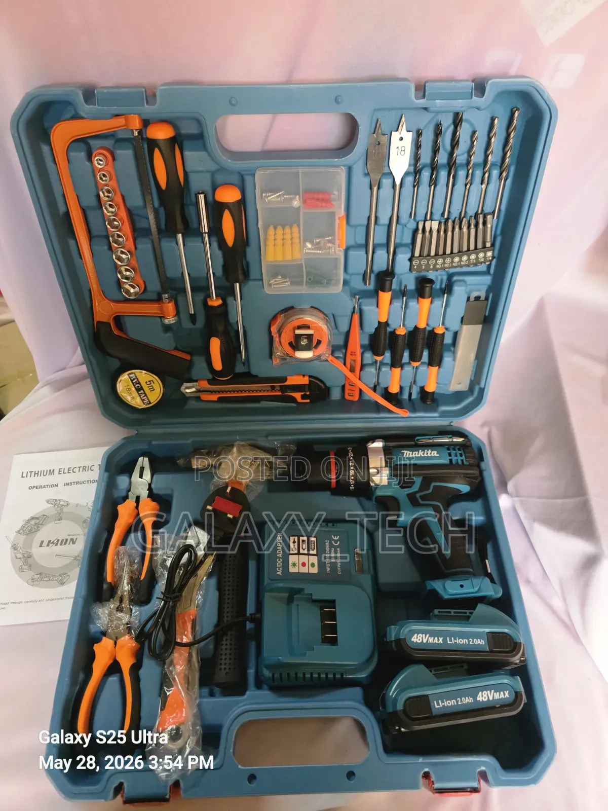 MAKITA 48V Cordless Drill Set With Metallic Chuck