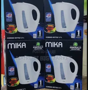 Mika Kettle, 1.7l, Plastic, Corded, Open Element, Cream White