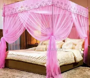 4 Stand Net Rail Mosquito Net Colour Pink, Purple, Cream