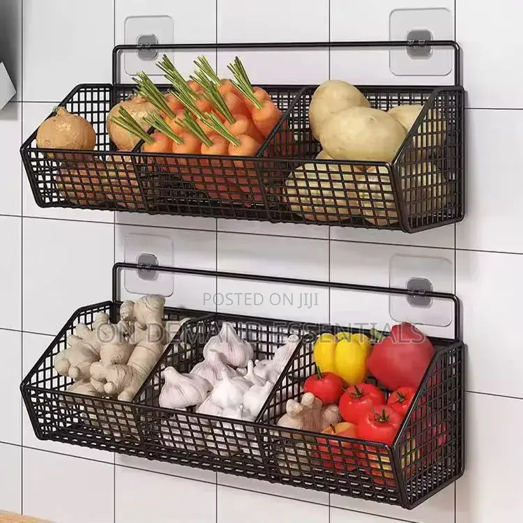 Wall Mounted Mesh Kitchen Storage Rack