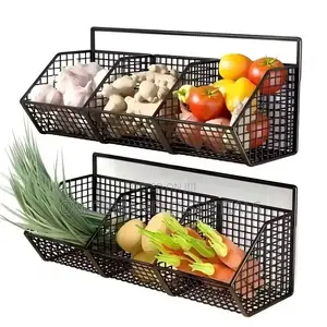 Wall Mounted Mesh Kitchen Storage Rack