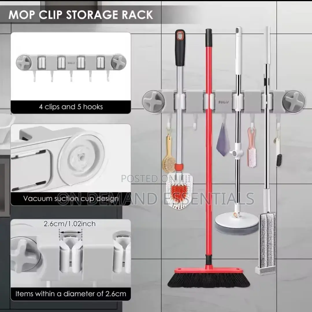 Non Slip Wall Mounted Mop Holder