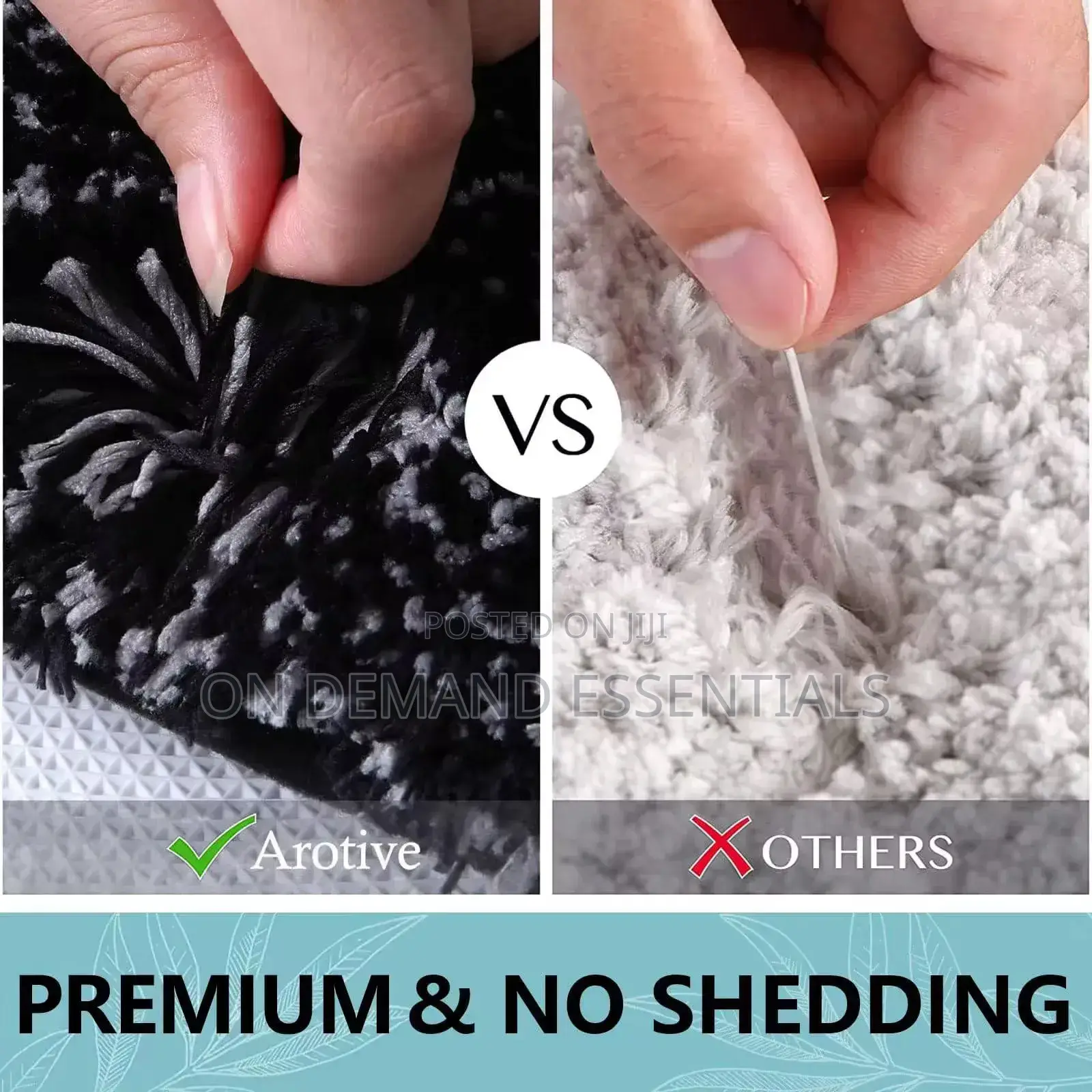 Shaggy Ultra Soft Water Absorbent Striped Bathroom Mat