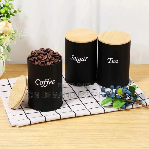 3 PCS Set Airtight Canister With Bamboo Lid - thumbnail 2