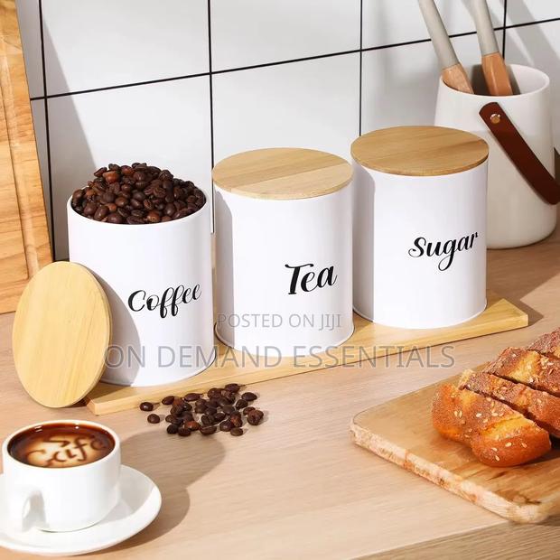 3 PCS Set Airtight Canister With Bamboo Lid - thumbnail 5