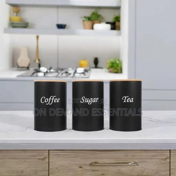 3 PCS Set Airtight Canister With Bamboo Lid - thumbnail 6