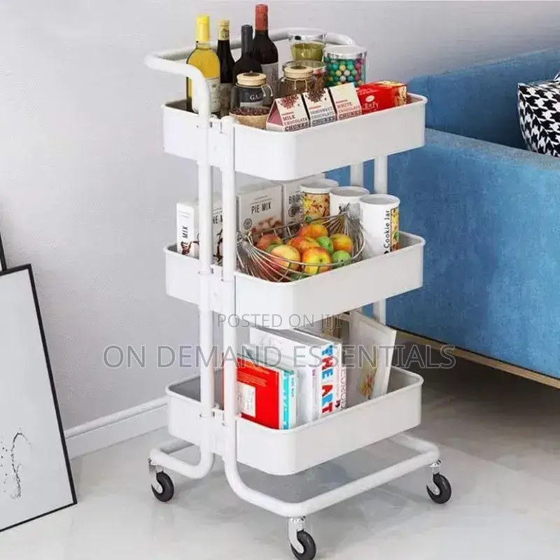 Multi-Functional Movable Trolley Storage Rack( Full Metallic)