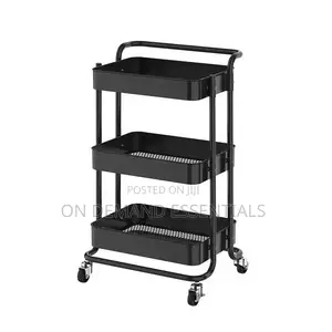Multi-Functional Movable Trolley Storage Rack( Full Metallic)