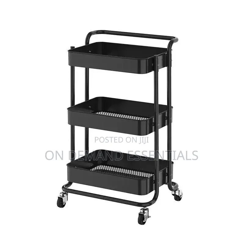 Multi-Functional Movable Trolley Storage Rack( Full Metallic)