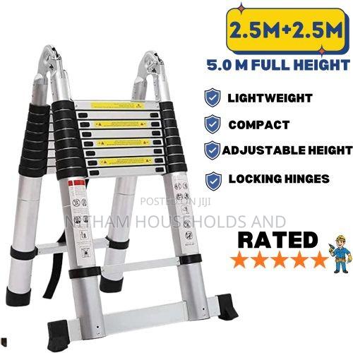 2.2m +2.2. (4.4M) Double Telescopic Aluminium Ladder - thumbnail 2