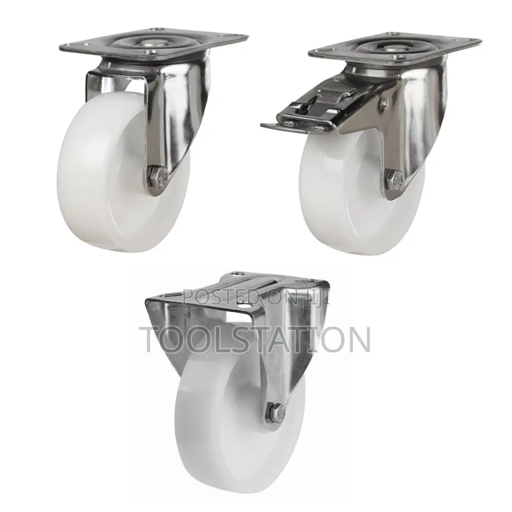 WHITE NYLON Castor Wheels Avaliable 3/4/5 Inch in Fixed/Swivel/Brake