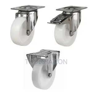 WHITE NYLON Castor Wheels Avaliable 3/4/5 Inch in Fixed/Swivel/Brake