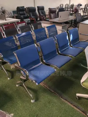 Blue Office Waiting Bench Chair