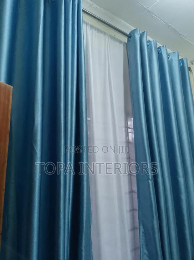 Blue Opaque Window Curtains for Bedroom Total Light Block