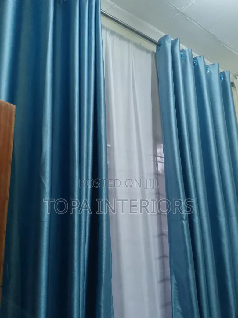 Blue Opaque Window Curtains for Bedroom Total Light Block