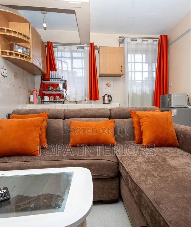 Beautiful Orange Polyester Curtains With Eyelets - main view