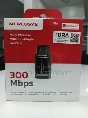 MERCUSYS Wi-Fi Dongle N300 USB Wi-Fi Adapter for PC/Desktop/Laptop