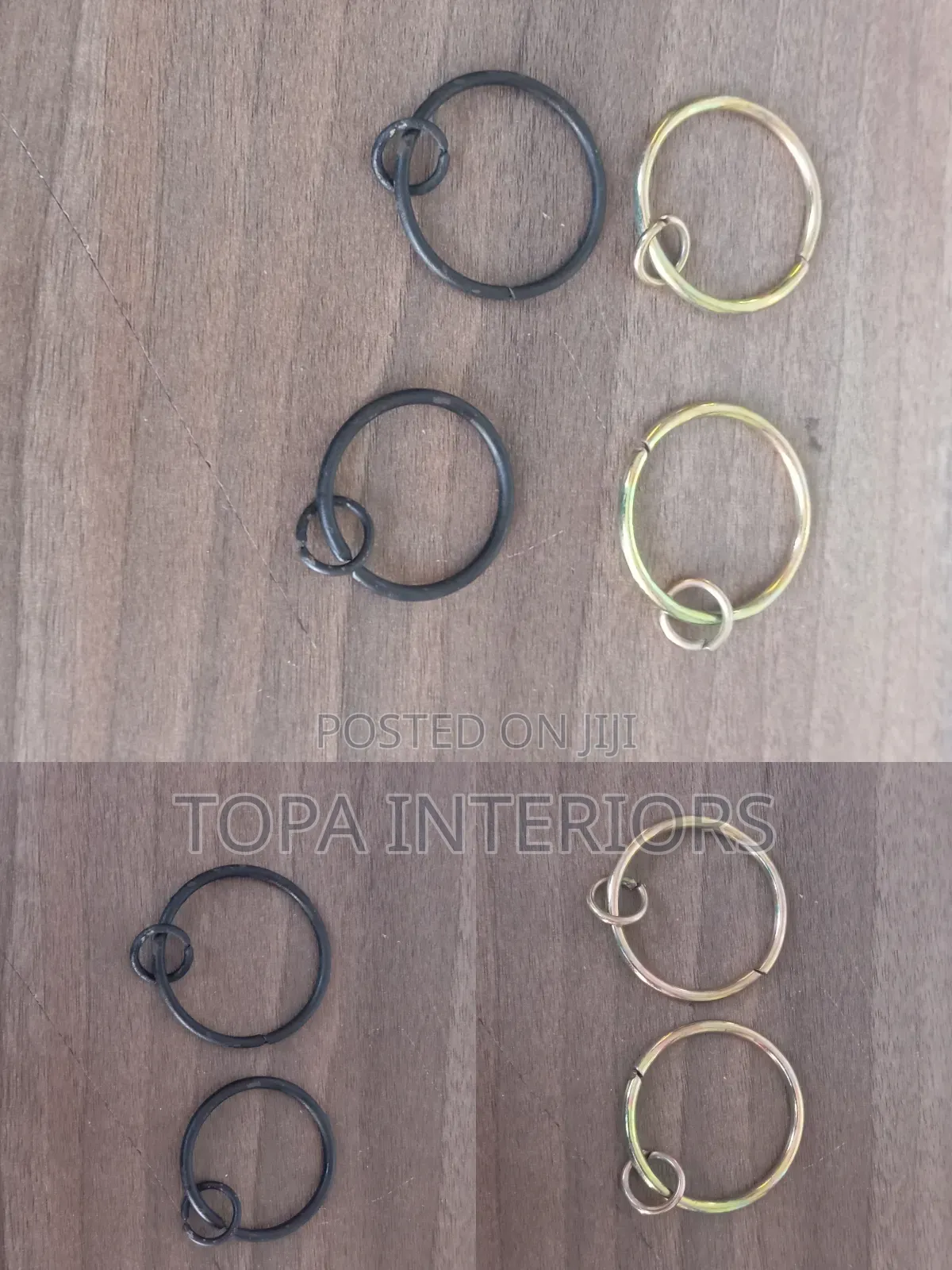Metal Drapery Rings or Curtain Runners