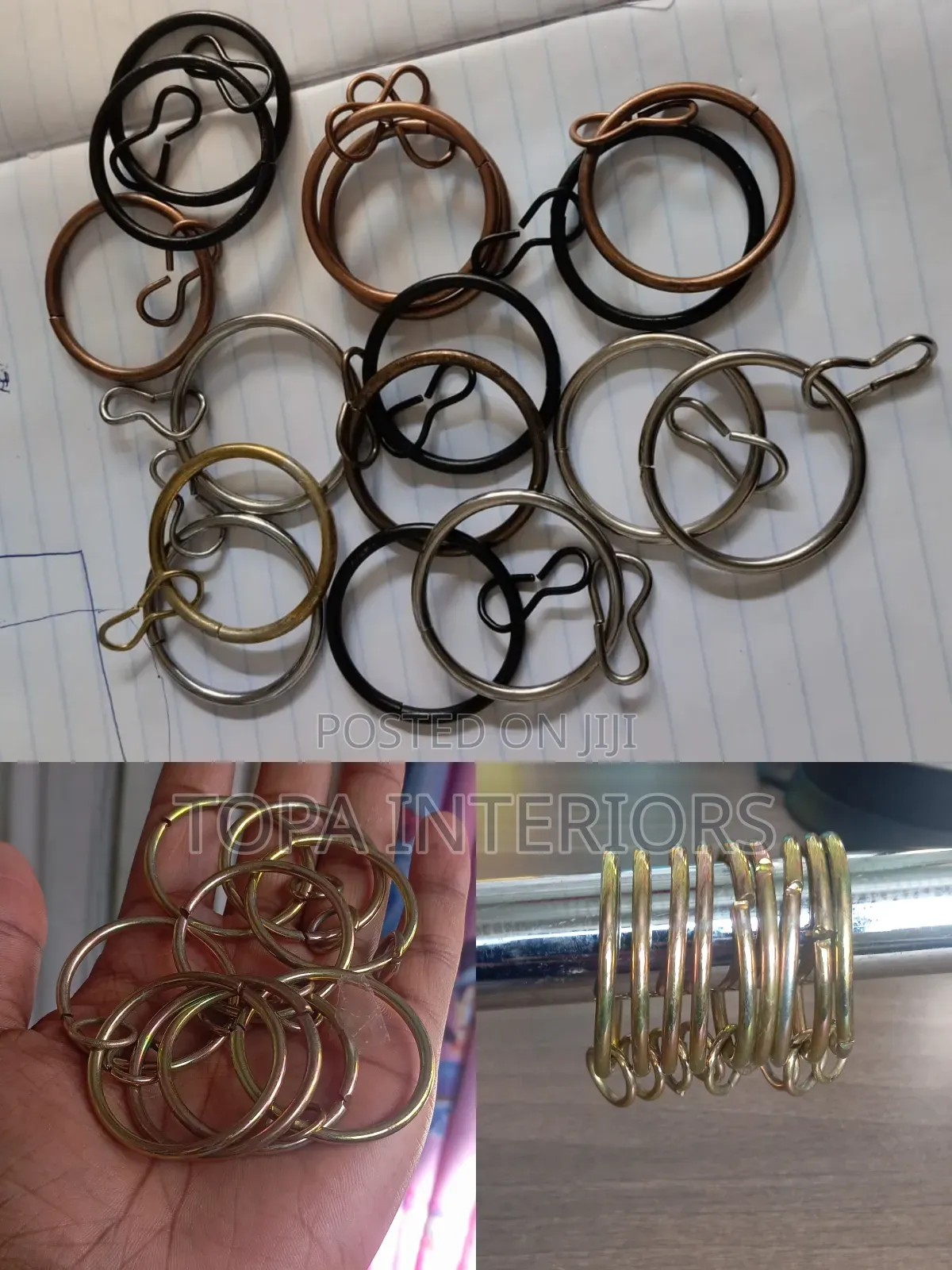 Round Metal Curtain Rings Also Known as Drapery Rings