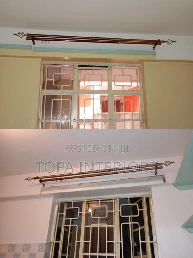 Affordable Adjustable 2m Double Window Curtain Rodss With Accessories