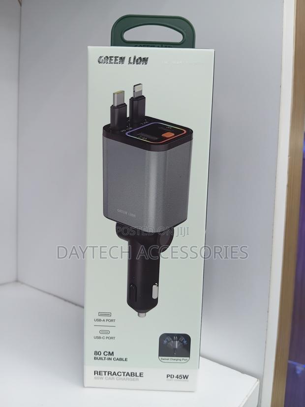 Green Lion 45W PD Car Charger Type-C Port Lightning Cable