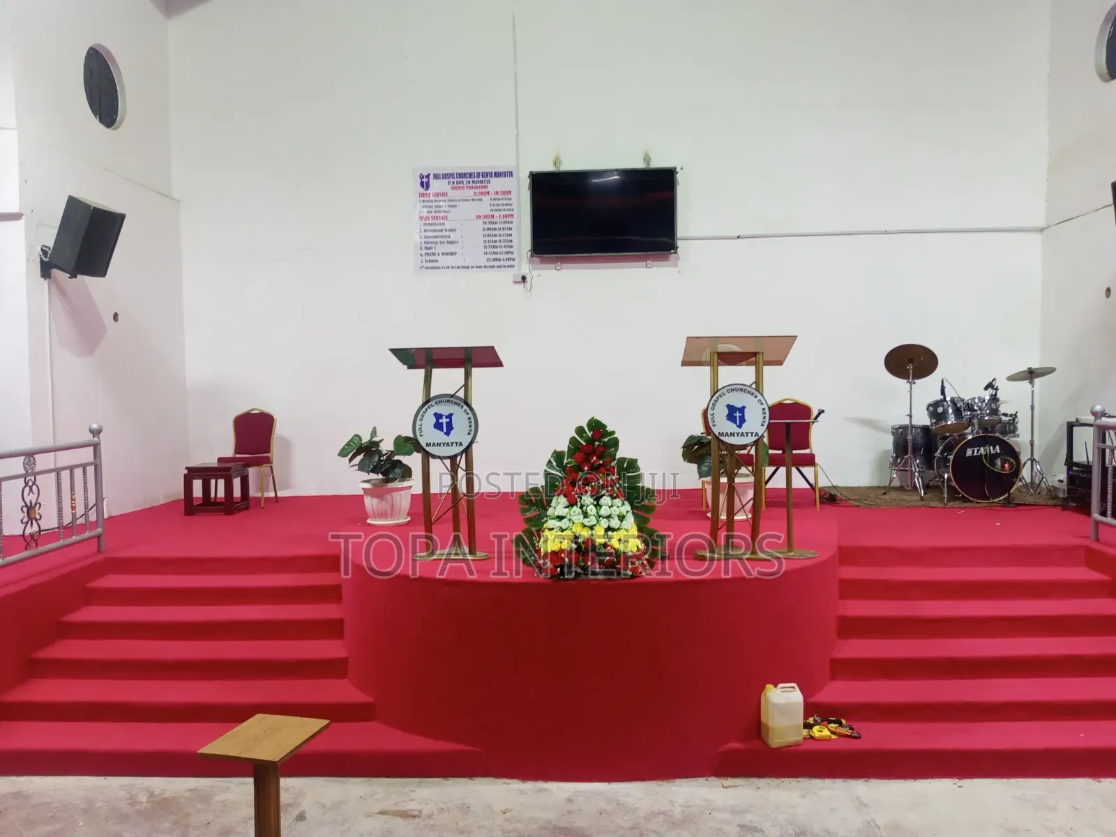 Church Red Floor Carpets Supply and Installation