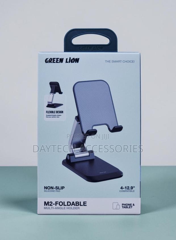 Green Lion M2- Foldable Multi-Angle Phone Holder Black Gngx49hldbk.