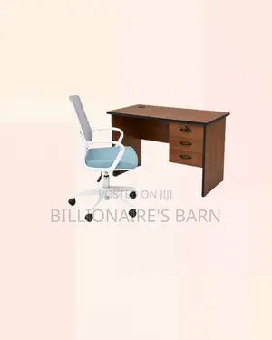 Practical 1m Desk and Mid-Back Ergonomic Mesh Chair for Daily Work