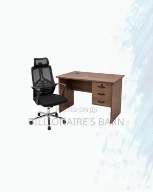 Practical 1m Desk and High-Back Ergonomic Chair for Productive Setups