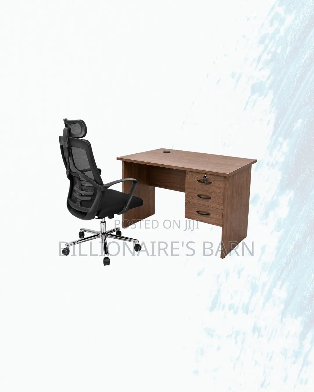 Practical 1m Desk and High-Back Ergonomic Chair for Productive Setups