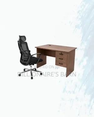 Practical 1m Desk and High-Back Ergonomic Chair for Productive Setups